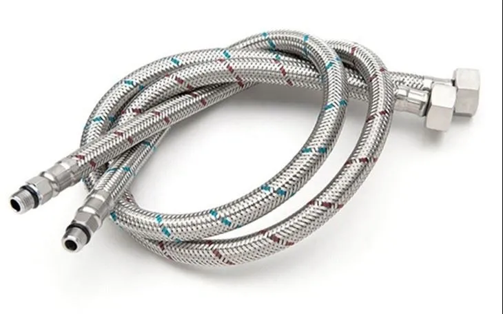 Píobán Braided Faucet Cruach Dhosmálta Faucet Hose Braided le Snáithe Comhbhrúite Mná 3/8-Inse X M10